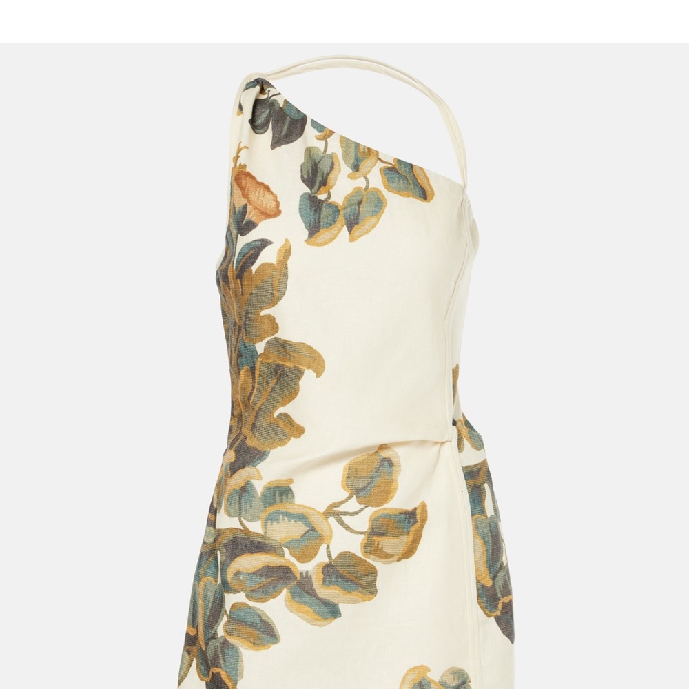 SIR the Label Floral Mini Dress - Cream and Blue